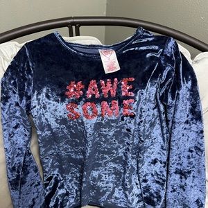 Girls Velvet and Sparkle top